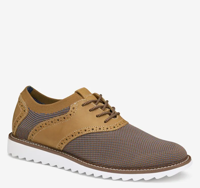Men Duncan Saddle Tan 2Tone Shoes Johnston and Murphy