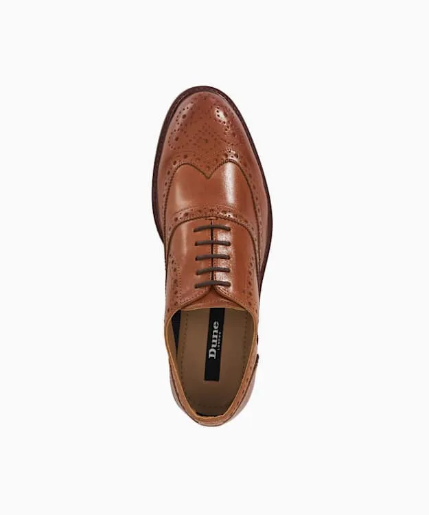 Men Dune London Brogues Lace Up Formal Oxford Shoes Brown