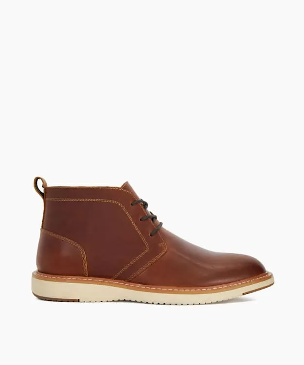 Men Dune London Casual Boots Wedge Sole Chukka Boots Brown