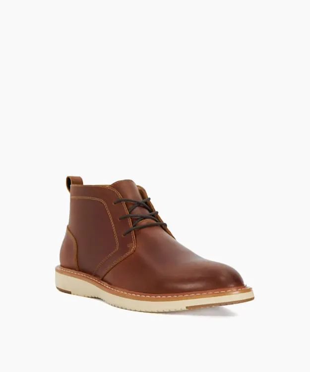 Men Dune London Casual Boots Wedge Sole Chukka Boots Brown