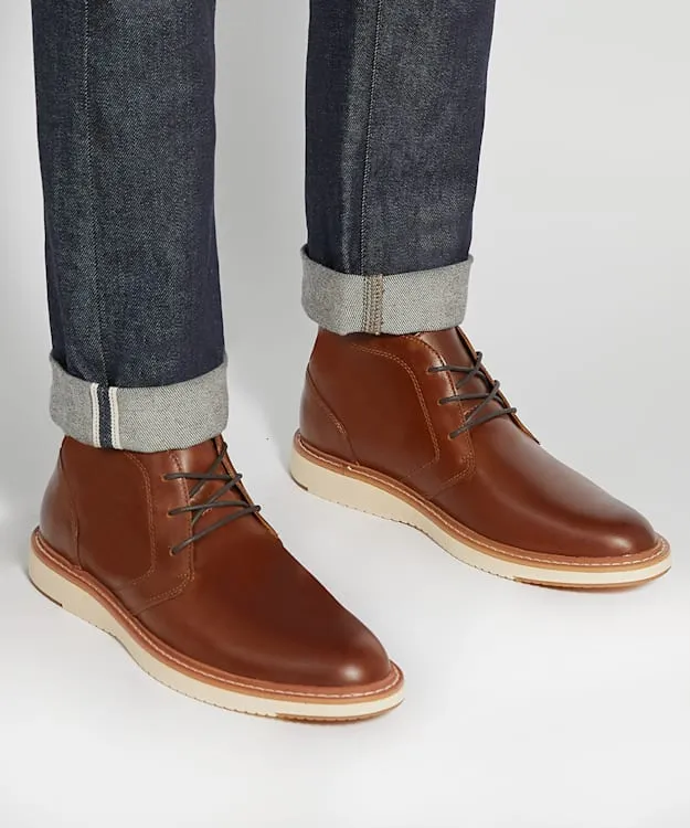 Men Dune London Casual Boots Wedge Sole Chukka Boots Brown