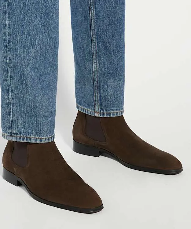 Men Dune London Chelsea Boots Suede Chelsea Boots Brown Suede