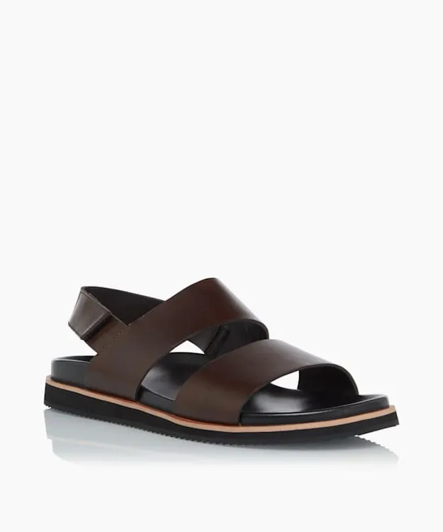 Men Dune London Smart Sandals Utilitarian Strap Sandals Brown