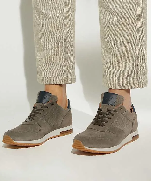 Men Dune London Wide Fit Shoes Wide Fit LaceUp Runner Trainers Grey