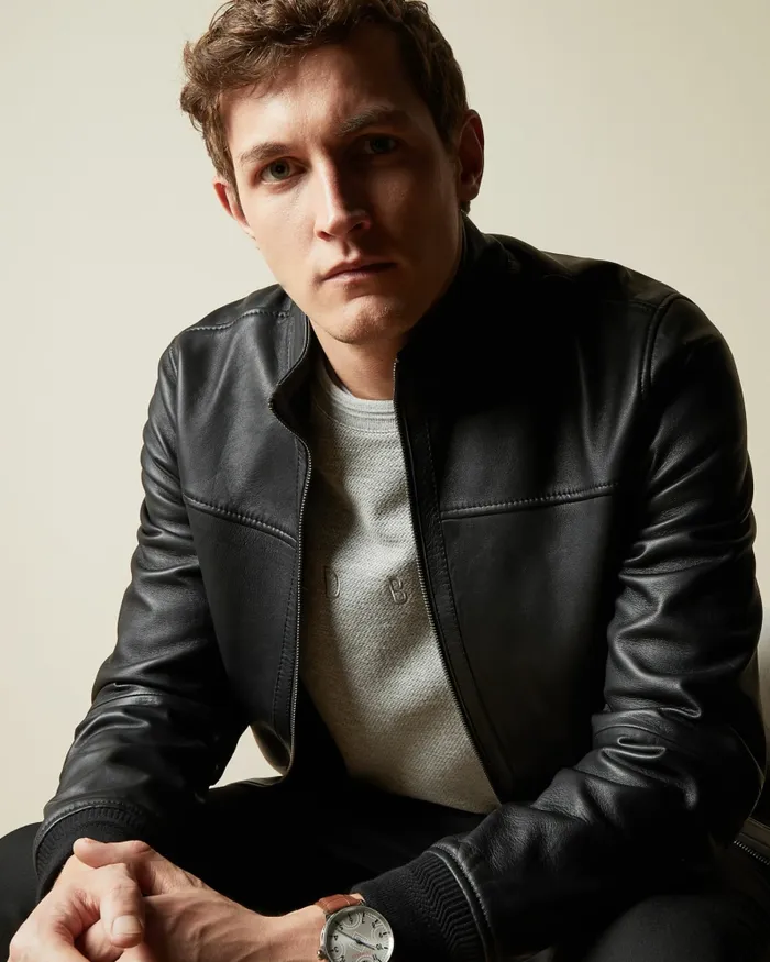Men DWITE 8211 Leather Bomber Jacket Black Ted Baker Coats and Jackets Men DWITE 8211 Leather Bomber Jacket Black Ted Baker Coats and Jackets