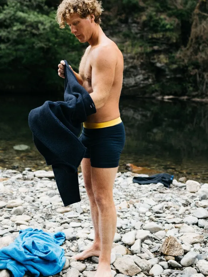 Men Eddy 20 Merino Wool Boxers Navymanuka Finisterre Base Layers and Underwear