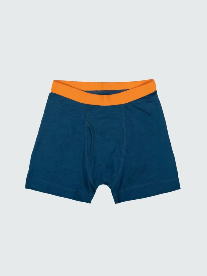 Men Eddy Merino Wool Boxers Kingfisher Copper Finisterre Base Layers and Underwear