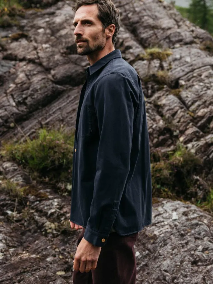 Men Eddystone Shirt Navy Finisterre Shirts