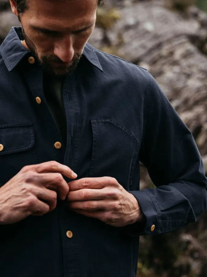 Men Eddystone Shirt Navy Finisterre Shirts