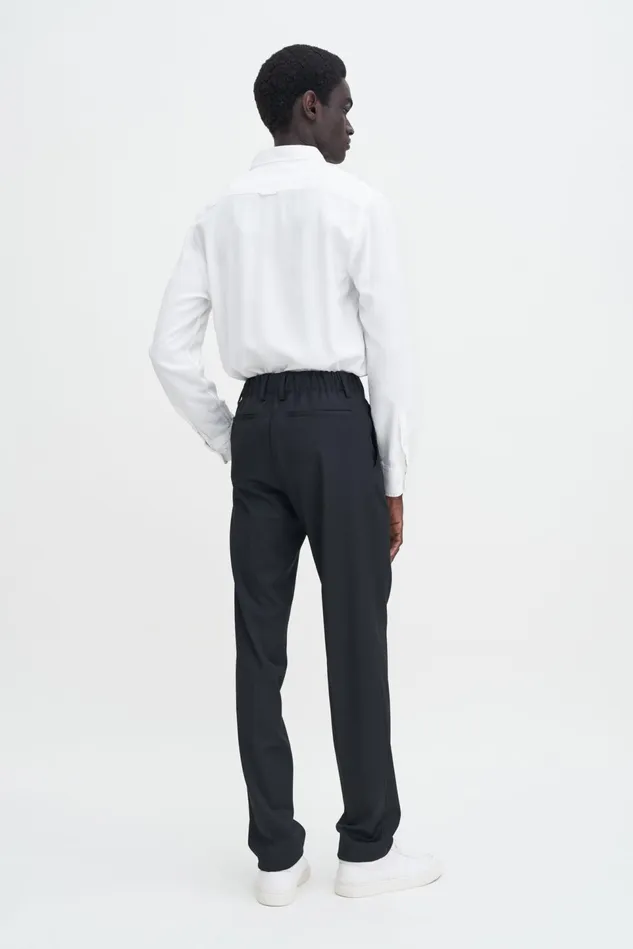 Men Elastic Waist Tailored Trousers Black Filippa K Trousers