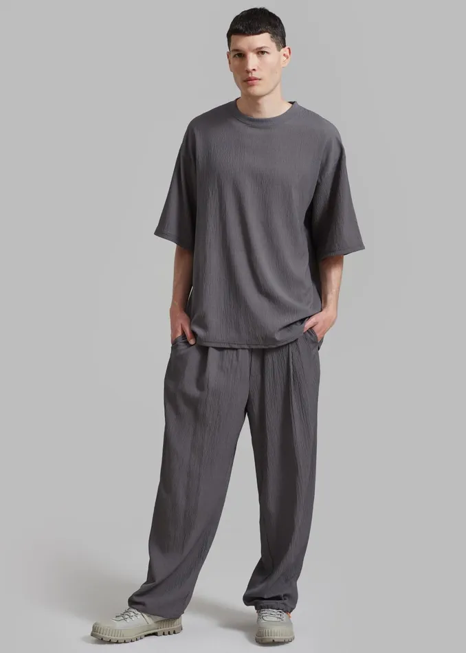 Men Eliott Crinkle Pants 8211 Charcoal The Frankie Shop Bottoms