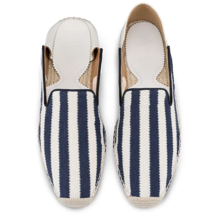 Men Espadon AC Espadrilles 8211 Malha Printed Fabric 8211 Blue Christian Louboutin Sandals and Espadrilles