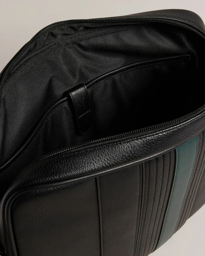 Men EVVAN 8211 Striped Faux Leather Crossbody Bag Black Ted Baker Document Bags