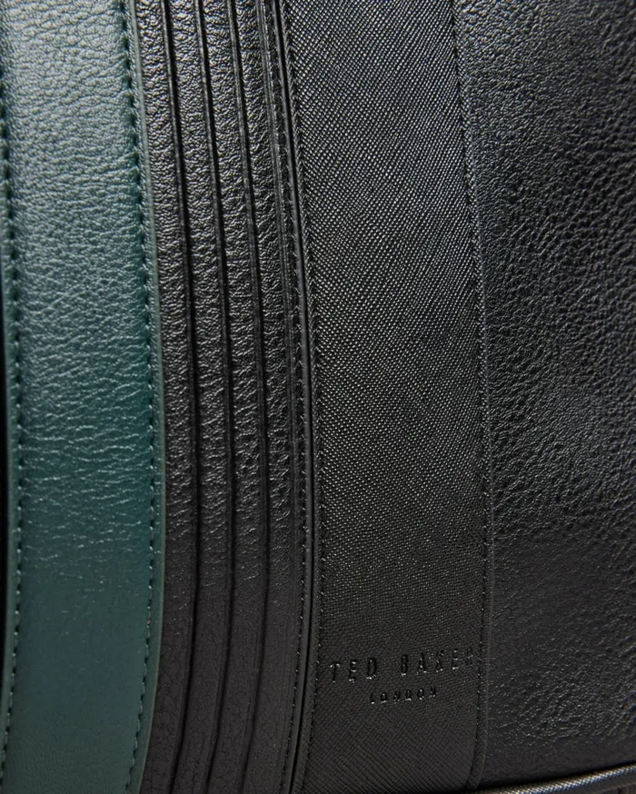 Men EVVAN 8211 Striped Faux Leather Crossbody Bag Black Ted Baker Document Bags Men EVVAN 8211 Striped Faux Leather Crossbody Bag Black Ted Baker Document Bags