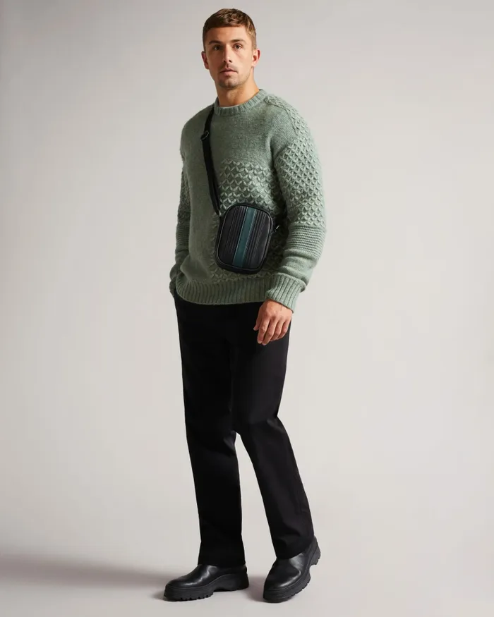 Men EVVER 8211 Striped PU Flight Bag Black Ted Baker Cross Body Bags Men EVVER 8211 Striped PU Flight Bag Black Ted Baker Cross Body Bags
