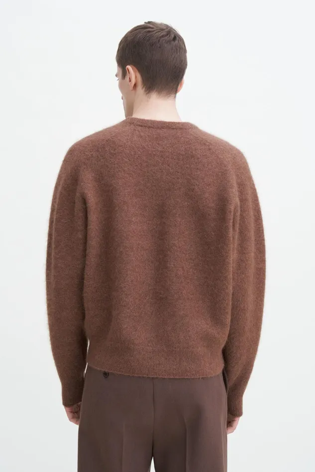 Men Fluffy Hammer Sleeve Sweater Mocha Filippa K Knitwear