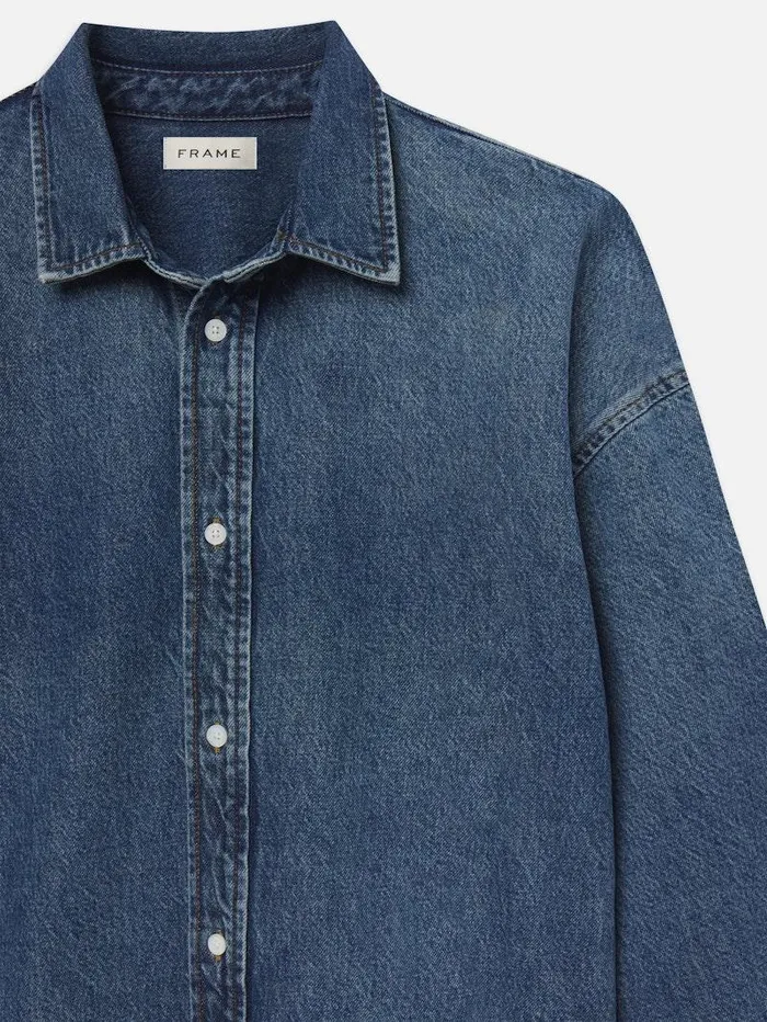 Men FRAME Denim Shirts Relaxed Heavy Denim Shirt Men FRAME Denim Shirts Relaxed Heavy Denim Shirt