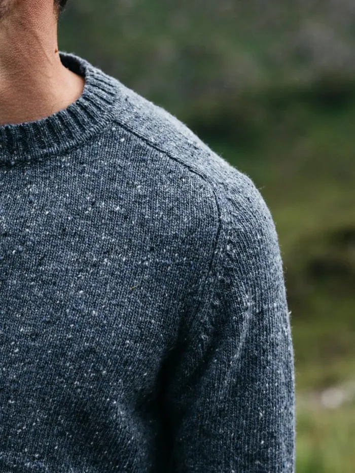 Men Furlong Crew Jumper Indigo Blue Finisterre Knitwear