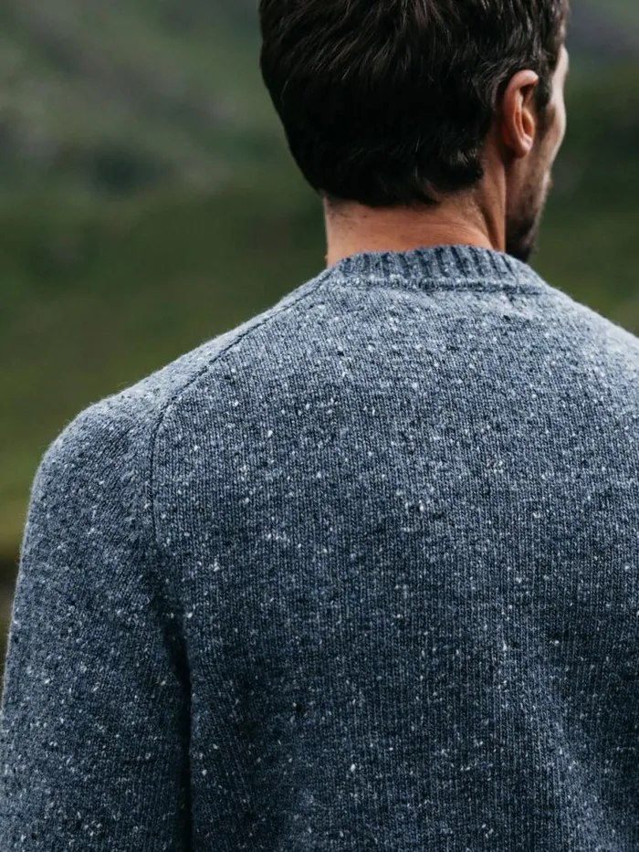 Men Furlong Crew Jumper Indigo Blue Finisterre Knitwear