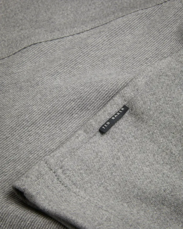 Men GAZINE 8211 Long Sleeve Half Zip Pullover Grey Ted Baker Jumpers and Knitwear Men GAZINE 8211 Long Sleeve Half Zip Pullover Grey Ted Baker Jumpers and Knitwear