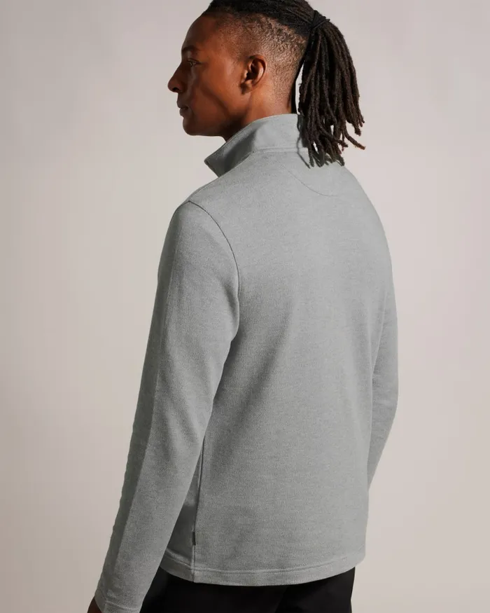 Men GAZINE 8211 Long Sleeve Half Zip Pullover Grey Ted Baker Jumpers and Knitwear Men GAZINE 8211 Long Sleeve Half Zip Pullover Grey Ted Baker Jumpers and Knitwear