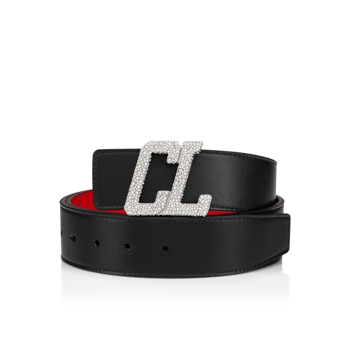 Men Happy Rui CL Logo Belt Buckle Belt Buckle 8211 Metal And Strass 8211 Silver Christian Louboutin Belts