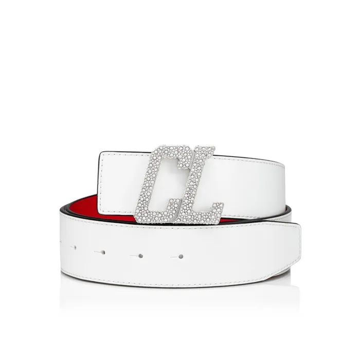 Men Happy Rui CL Logo Belt Buckle Belt Buckle 8211 Metal And Strass 8211 Silver Christian Louboutin Belts