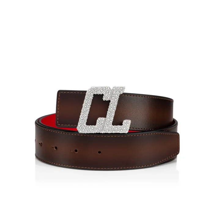 Men Happy Rui CL Logo Belt Buckle Belt Buckle 8211 Metal And Strass 8211 Silver Christian Louboutin Belts