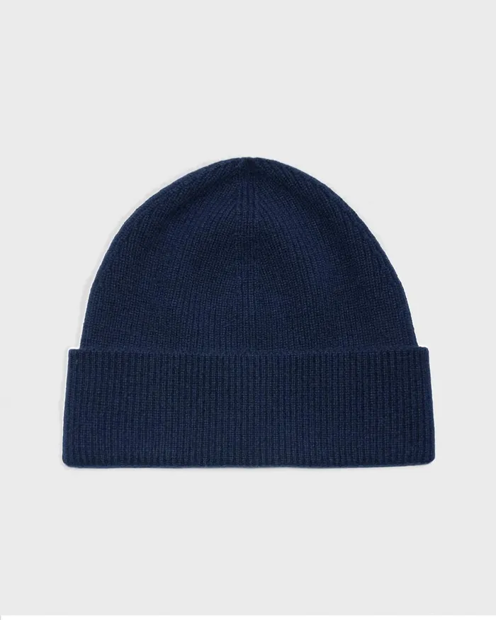 Men Hats Gloves Scarves Theory Camden Beanie In Ribbed Cashmere Baltic