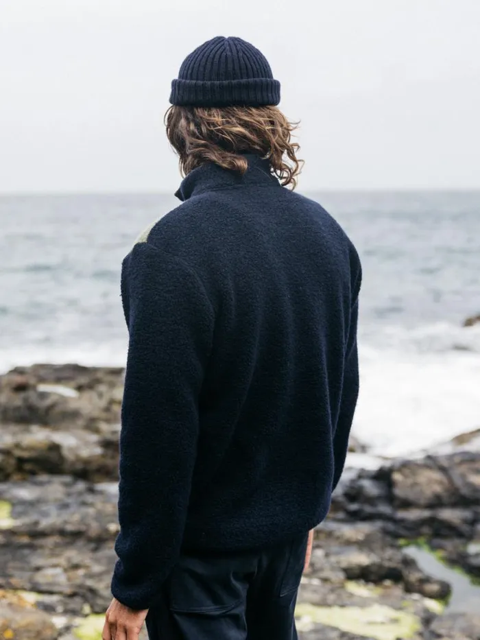 Men Hegen 14 Zip Wool Fleece Willow Greennavy Finisterre Fleece