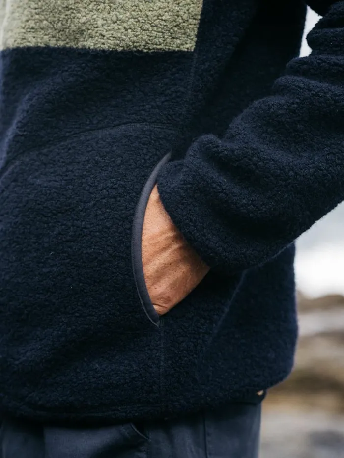 Men Hegen 14 Zip Wool Fleece Willow Greennavy Finisterre Fleece