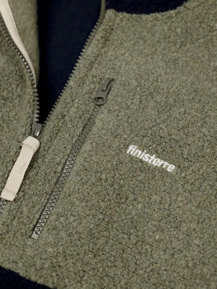 Men Hegen 14 Zip Wool Fleece Willow Greennavy Finisterre Fleece