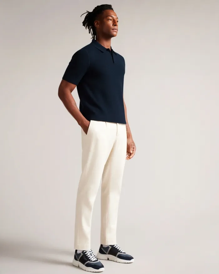 Men IMAGO 8211 Short Sleeve Regular Fit Knitted Polo Shirt Navy Ted Baker Polo Shirts Men IMAGO 8211 Short Sleeve Regular Fit Knitted Polo Shirt Navy Ted Baker Polo Shirts