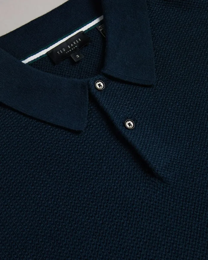 Men IMAGO 8211 Short Sleeve Regular Fit Knitted Polo Shirt Navy Ted Baker Polo Shirts Men IMAGO 8211 Short Sleeve Regular Fit Knitted Polo Shirt Navy Ted Baker Polo Shirts