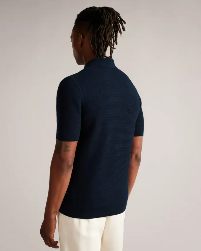 Men IMAGO 8211 Short Sleeve Regular Fit Knitted Polo Shirt Navy Ted Baker Polo Shirts Men IMAGO 8211 Short Sleeve Regular Fit Knitted Polo Shirt Navy Ted Baker Polo Shirts