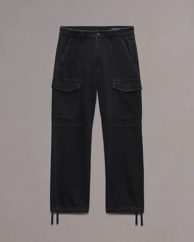 Men Jeans Rag and Bone Fit 4 Straight Fit Cargo Jean Lightweight Rigid Denim Black