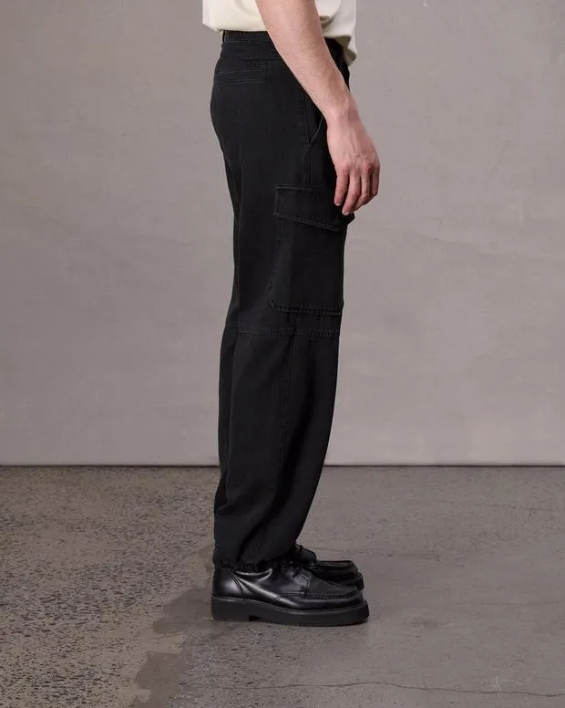Men Jeans Rag and Bone Fit 4 Straight Fit Cargo Jean Lightweight Rigid Denim Black