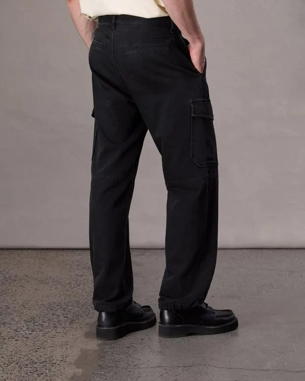 Men Jeans Rag and Bone Fit 4 Straight Fit Cargo Jean Lightweight Rigid Denim Black