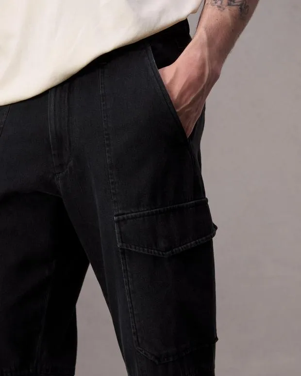 Men Jeans Rag and Bone Fit 4 Straight Fit Cargo Jean Lightweight Rigid Denim Black