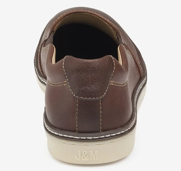 Men Johnston and Murphy McGuffey SlipOn Dark Brown Tumbled Full Grain SlipOns and Loafers