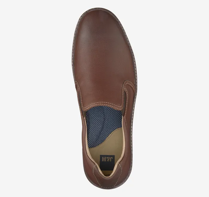 Men Johnston and Murphy McGuffey SlipOn Dark Brown Tumbled Full Grain SlipOns and Loafers