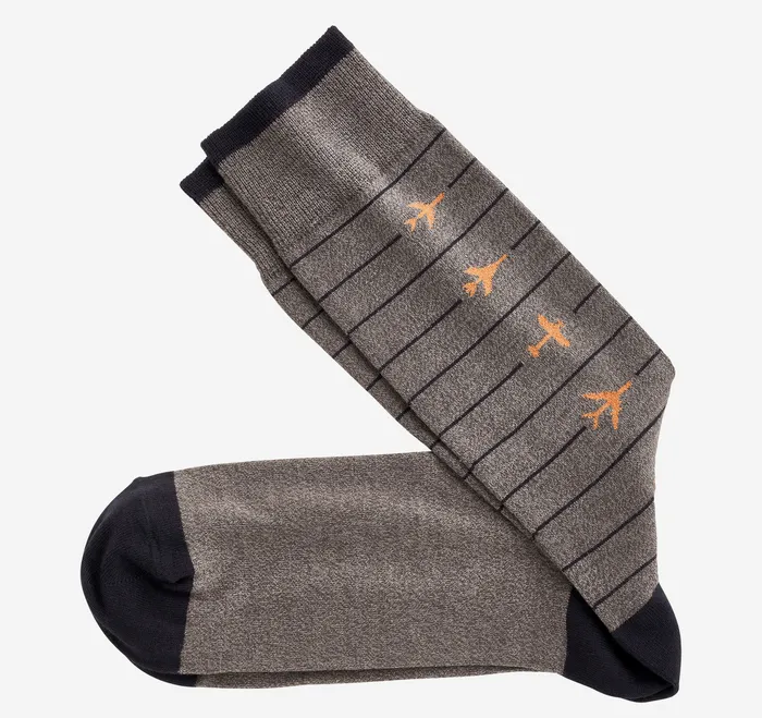 Men Johnston and Murphy Novelty Socks Charcoal Airplane Accessories