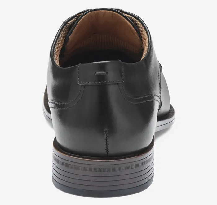 Men Johnston and Murphy Reeve Plain Toe Black Full Grain LaceUps