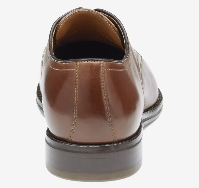Men Johnston and Murphy Sullivan Plain Toe Tan Italian Calfskin LaceUps