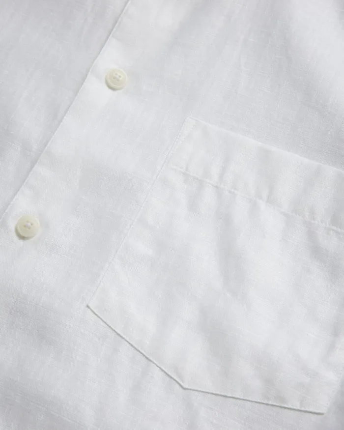 Men KINGFRD 8211 Short Sleeve Linen Shirt White Ted Baker Shirts Men KINGFRD 8211 Short Sleeve Linen Shirt White Ted Baker Shirts