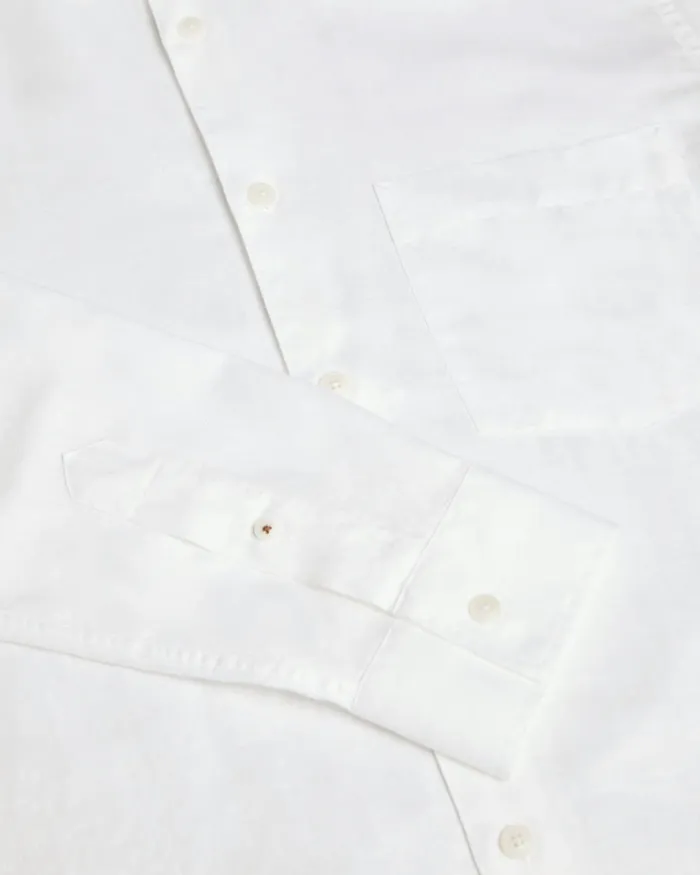 Men KINGWEL 8211 Long Sleeve Linen Blend Shirt White Ted Baker Shirts Men KINGWEL 8211 Long Sleeve Linen Blend Shirt White Ted Baker Shirts