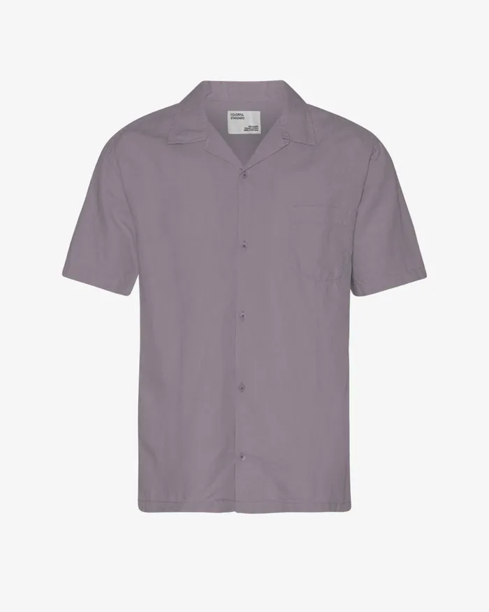 Men Linen Short Sleeved Shirt Purple Haze Colorful Standard Shirts