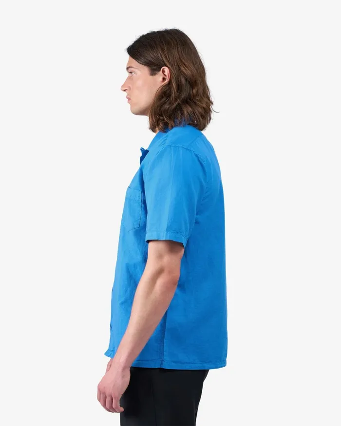 Men Linen Short Sleeved Shirt Purple Haze Colorful Standard Shirts