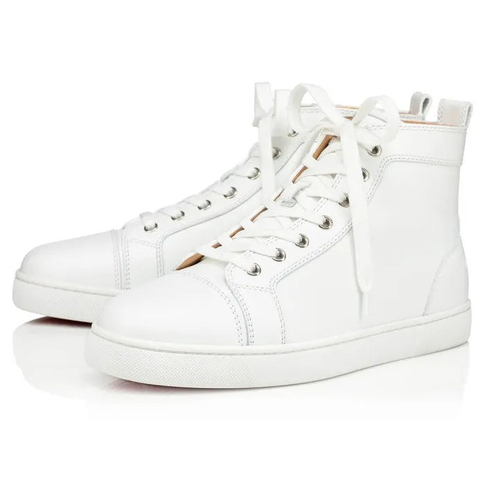 Men Louis Hightop Sneakers 8211 Calf Leather 8211 White Christian Louboutin Sneakers