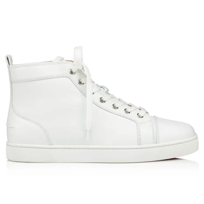 Men Louis Hightop Sneakers 8211 Calf Leather 8211 White Christian Louboutin Sneakers